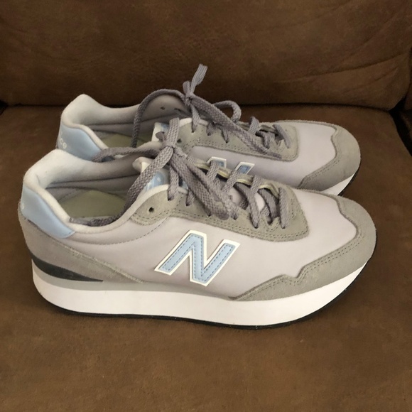 New Balance 515H platform sneakers, size 10, light blue/gray, like new! - Picture 2 of 8